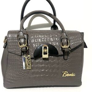 Bonia Satchel Bag With Crocodile embossed Pattern